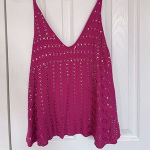 Free People Embellished Pink Top